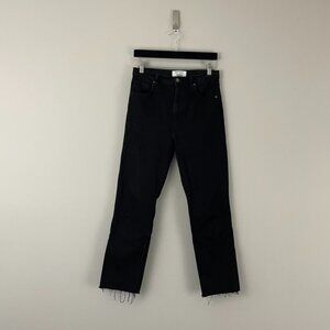 Reformation Liza Ultra High Rise Straight Leg Jeans in Black Size 28